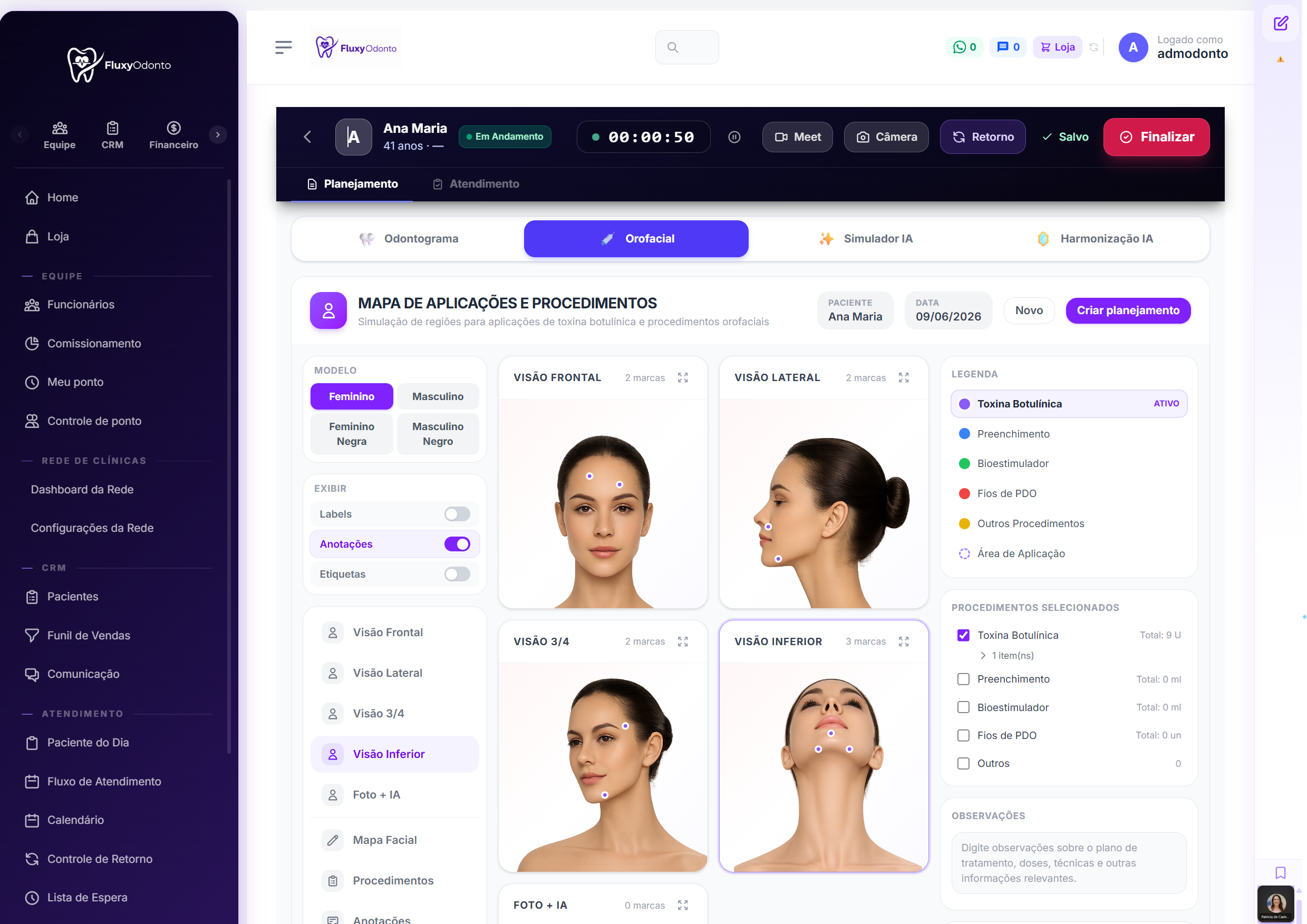 Plataforma de gestão da clínica com inteligência artificial